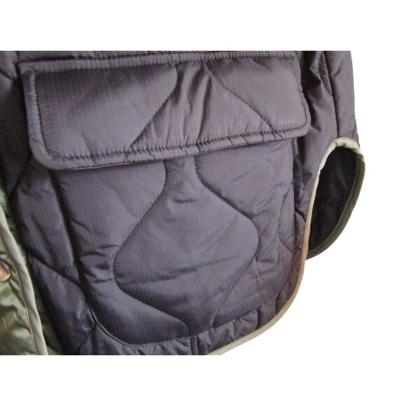 Aaron Amber Small Quilted Nylon Jacket Black Green Button Front NY Co New - Picture 16 of 16
